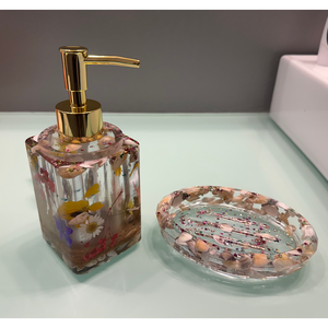 Distributeur de savon automatique au design floral en forme de coquillage, en laiton et verre, avec bouteille rechargeable, pour salle de bain et hôtel - Product Image 3