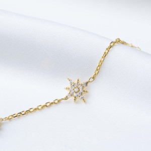 North Star Zircon Stone <b>Charm</b> Woman Bracelet Turkish Handmade Wholesale 925 Sterling Silver Jewelry - Product Image 2
