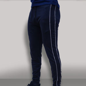 กางเกงทรงสลิมฟิตลำลองสำหรับผู้ชายกางเกงหน้าแบนสีพื้นพร้อมโลโก้เอวกลางไซส์ใหญ่พิเศษ - Product Image 2