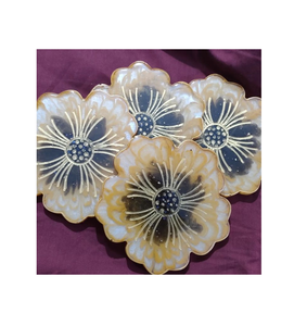 <b>Epoxy</b> Resin Coaster Tea Cup Flower Resin Coaster Handmade Royal Look Available resin coaster - Product Image 2