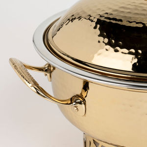 Fancy Style Metal Arabic Food Warmer Hot Pot for Gulf Wedding Tabletop Serving <b>Dish</b> Handmade Golden Serving Hot Pots - Product Image 4