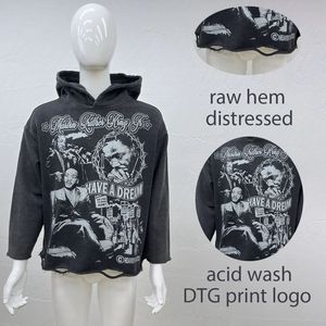 กรดเฮ็มดิบที่ด้อยล้างเสื้อฮู้ดผู้ชายราคาถูก | โลโก้ที่กําหนดเองพิมพ์เสื้อฮู้ดผู้ชายแฟชั่นใหม่ - Product Image 5