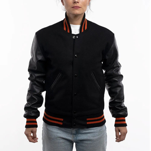 Brand New Custom Latest Design Women <b>Real</b> <b>Leather</b> <b>Jacket</b> Letterman Customizable Embroidered Letter Varsity <b>Jacket</b> - Product Image 1