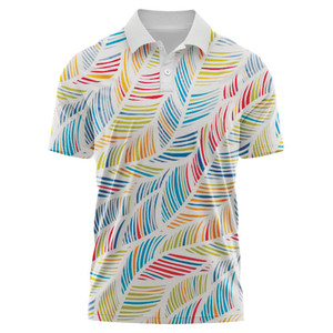 Polo de golf con logotipo personalizado de poliéster 100% para hombre, camiseta en blanco por sublimación con opción de manga corta de talla grande disponible - Product Image 2