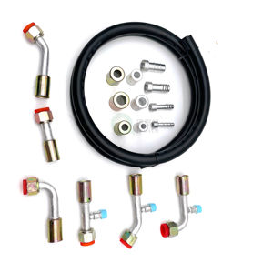 Universal Automotive A/C Complete #6 #8 #10 Kit <span class=keywords><strong>de</strong></span> <span class=keywords><strong>raccord</strong></span> <span class=keywords><strong>de</strong></span> tuyau <span class=keywords><strong>de</strong></span> réfrigérant Nouvel état avec raccords droits 45 ° 90 ° - Product Image 1