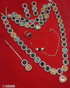 ชุดสร้อยคอเจ้าสาวประดับเพชรแบบอเมริกันและชุดเครื่องประดับต่างหูคลาสสิกสำหรับงานแต่งงานเครื่องประดับสไตล์คลาสสิกสำหรับผู้หญิง - Product Image 1