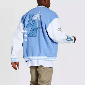 Blousons Bomber Homme Hiver Style Baseball avec Écussons Gaufrés et Lettres sur le Devant, 100% Polyester, Collection High Street, En Promotion - Product Image 4