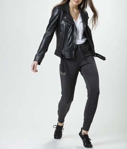 Chaqueta de Motociclista para Mujer, 100% Piel de Cordero, con Bolsillos con Cremallera, Diseño Personalizado de Primera Calidad - Product Image 6