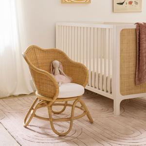 Chaise en rotin à fleurs - Product Image 2