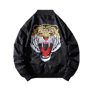 แจ็กเก็ตบอมเบอร์สำหรับผู้ชายแจ็คเก็ตผ้าฝ้ายปักลาย - Product Image 2