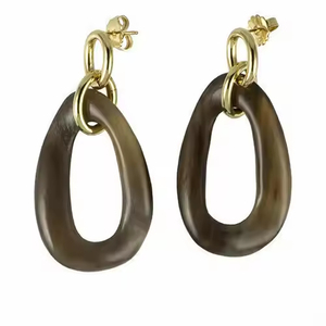 ต่างหูห่วงทำจากเขาควายธรรมชาติคุณภาพสูง สินค้าขายดี ต่างหูแบบติดหู โดย Crescent crafts งานฝีมือจากธรรมชาติ - Product Image 4