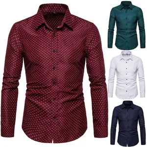 थोक पुरुषों की ड्रेस शर्ट कस्टम मेड नई डिजाइन OEM ड्रेस शर्ट सूती सामग्री के साथ कस्टम लोगो के साथ त्वरित शुष्क सांस लेने योग्य