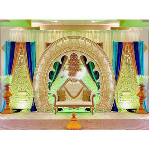 Paneles de fondo para escenario de boda, marco de arco de FRP para interiores, Indio, Pavo Real - Product Image 1