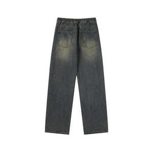 กางเกงยีนส์สไตล์สตรีทแวร์สไตล์เกาหลีสุดหรูแนวแฟชั่นกางเกงยีนส์ทรงสลิมฟิตลำลองแนวสตรีทสำหรับฤดูใบไม้ผลิและฤดูใบไม้ร่วงพร้อมกางเกงยีนส์ดีไซน์ปักลาย - Product Image 6