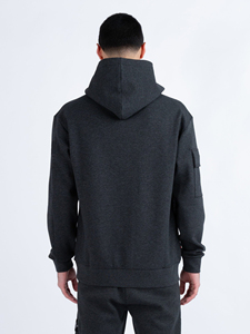 EcoSmart Fleece Sudadera con capucha de gran tamaño para hombre Sudadera con capucha de algodón de manga larga con logotipo personalizado bordado de invierno - Product Image 5