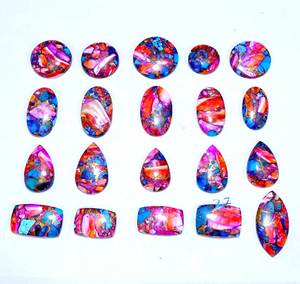 Lote al por Mayor de Cabujones de Piedras Preciosas de Cuarzo Turquesa Rosa Natural, Dalia Espinosa y Cobre, en Formas Variadas para la Fabricación de Joyas - Product Image 2