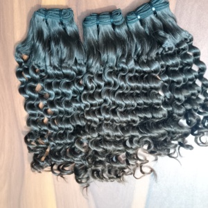 Extensions de cheveux humains vierges indiens personnalisés de qualité supérieure Double trame corps léger vague d'eau crépus lâche crépus droit - Product Image 1