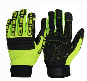 Gants de travail en cuir jaune résistants aux chocs, compatibles avec les écrans tactiles, pour la construction, les champs pétrolifères, les mines, résistants aux vibrations - Product Image 1