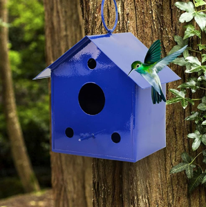 Comedero rústico personalizado de metal y madera para pájaros | Decoración de jardín al aire libre de Estilo Vintage | Cajas de pájaros pintadas a mano al por mayor - Product Image 6