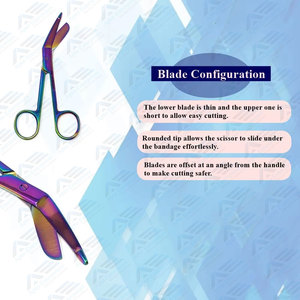 กรรไกรผ้าพันแผลสีรุ้งกรรไกรทางการแพทย์ทำจากสเตนเลสสตีลอุปกรณ์ทางการแพทย์ - Product Image 6