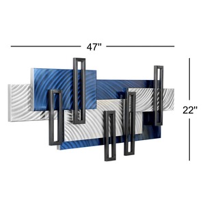 Sculpture murale géométrique en métal pour la décoration intérieure moderne Panneau de suspension mural élégant Salon Chambre à coucher Accent intérieur - Product Image 2