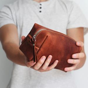 Vintage <b>Men</b> Women Large Luxury <b>Toiletries</b> <b>Bags</b> Makeup <b>Bag</b> Organizer Leather <b>Toiletry</b> <b>Bag</b> LYG-01131 - Product Image 6