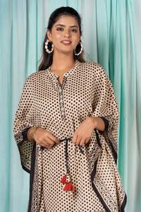 Caftán de satén de manga larga con estampado Digital de primavera para mujer, novedad, cuello en V, hasta la rodilla, adornado, fiesta de playa - Product Image 2