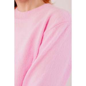 Suéter de Punto Rosa para Mujer, Cuello Redondo, Estilo Liso, Venta al Por Mayor - Product Image 2