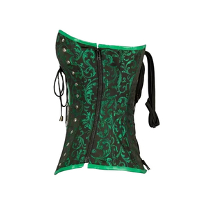 ชุดคอร์เซ็ตหนังสำหรับผู้หญิงขนาดใหญ่พิเศษผ้าซาตินระบายอากาศได้ดีชุดกระชับสัดส่วนปักลาย - Product Image 6