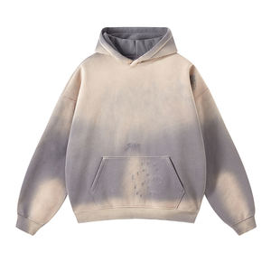 Sweat à capuche vintage surdimensionné avec logo personnalisé délavé à l'acide 100% coton polaire style Hip Hop col à capuche poids lourd pour l'hiver - Product Image 2