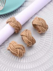 Fait de rotin forme ronde accessoires de table ronds de serviette maison et cuisine Ware tissu tenant anneaux prix abordable - Product Image 2