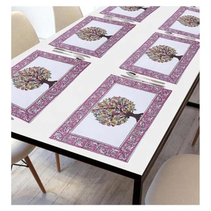 Haute qualité 100% coton biologique café brun GOTS certificat tapis de Table pour Restaurant antidérapant assiette à manger lin tapis de vaisselle - Product Image 2