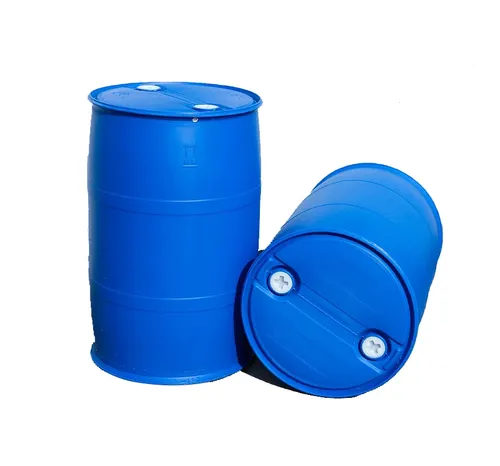 חבית כימית HDPE כחולה 200 ליטר תוף פלסטיק 200 ליטר מכסה כפול 55 ליטר תוף פלסטיק