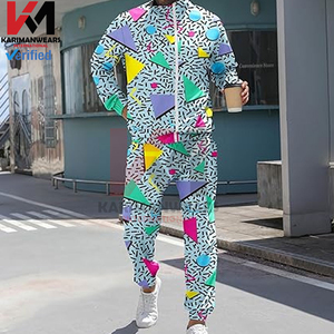 Men's Full <b>Zip</b> Activewear Windbreaker Tracksuit Set Lightweight Jacket Jogger Pants 2-Piece Outfit Running Gym Training Fitness - Product Image 2