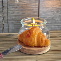 Bougie parfumée artisanale en cire de soja non toxique en forme de croissant, cadeau créatif pour Noël