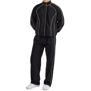 Chaqueta y pantalones cortavientos personalizados de alta calidad con cremallera para hombre, conjunto cortavientos de ajuste Regular, chándal de nailon y poliéster 2026 - Product Image 1