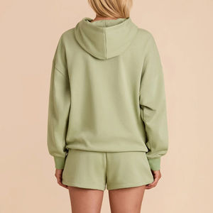 Conjunto de Ropa Deportiva para Mujer, Top Corto con Capucha y Pantalones Cortos, Conjunto de 2 Piezas para Invierno 2026 - Product Image 5