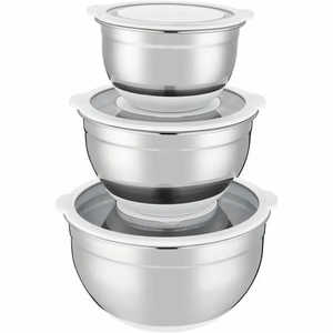 Juego de 3 Tazones para Ensalada Arthur Martin AM486, Compuesto por Herramientas de Metal, Vidrio, Silicona y Plástico - Product Image 4