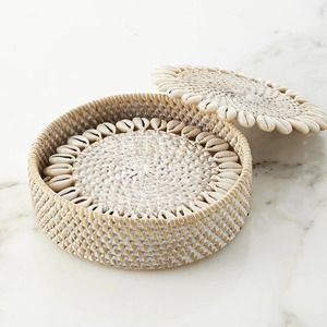Precioso Juego de 4 posavasos con conchas Productos ecológicos Hecho en Vietnam Decoración de mesa al por mayor - Product Image 2