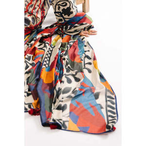 Ensemble 3 pièces en mousseline imprimée avec dupatta brodé, respirant et tendance pour les fêtes de jour - CL-62143 Taille XS, ODM disponible - Product Image 2