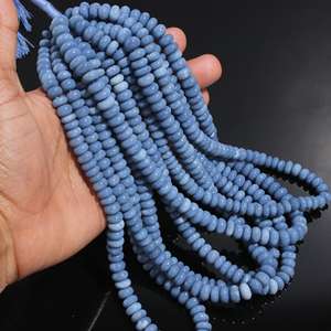 Hot Selling October Birthstone <b>Necklace</b> <b>Beads</b> Beautiful Oregan Blue Opal 7mm-9mm Smooth Rondelle Shape AAA Grade Jewelry Making - Product Image 3