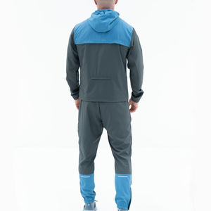 Ensemble survêtement pour homme en gros, veste coupe-vent imperméable à séchage rapide, pantalon bleu, style décontracté pour l'hiver - Product Image 2