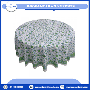 Nappe de mariage de luxe 100% coton faite à la main bloc de main imprimé écologique bien absorbant 20 feuilles 220 Cms approvisionnement en vrac - Product Image 6