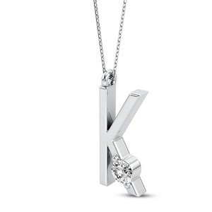 Colgante Personalizado con Letra Mayúscula y Diamante Cultivado en Laboratorio VVS VS EF en Plata de Ley 925 con Acabado en Oro, Alfabeto Minimalista - Product Image 1