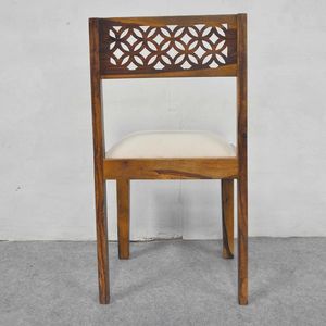 Elegante Silla de comedor de madera con respaldo tallado, asiento tapizado de diseño portátil para la escuela, comedor, taller, Hospital, uso decorativo - Product Image 4