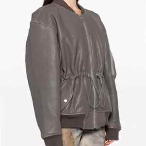 2025 Winter Season Women <b>Western</b> Style Fashion Leather <b>Jacket</b> Brown Short Casual Wear <b>Jacket</b> Simple Casual Wear Leather <b>Jacket</b> - Product Image 2