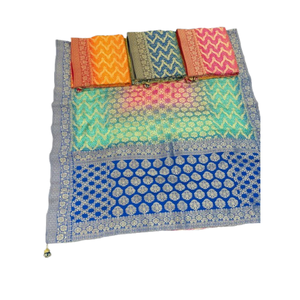 Sari étnico indio de lujo en seda Dola de viscosa pura con blusa Recepción de bodas y colección de festivales - Product Image 1