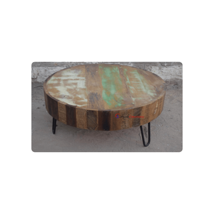 Mesa de centro de madera de hierro industrial hecha a mano 70x70x38 cm diseño moderno ecológico para sala de estar hogar Oficina apartamento - Product Image 4