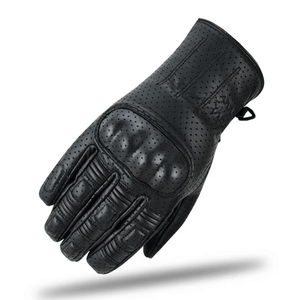 ถุงมือมอเตอร์ไซด์หนังแท้สีดำสำหรับผู้ชาย, ถุงมือแข่งรถมอเตอร์ไซค์สำหรับแข่งรถในคาเฟ่ทุกเพศหน้าจอสัมผัส - Product Image 2