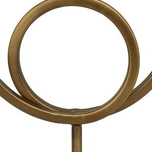 Metal geométrico decorativo escultura círculo decoración del hogar estatuas con base negra, Juego de 2 figuritas de acento - Product Image 6